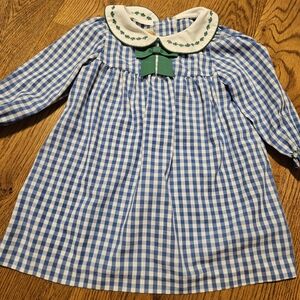 TBBC Blue Gingham Dress with Green Accents